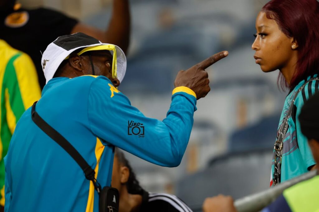 Saddam Maake Captured Confronting Khanyi Zungu. Image By Vino Snap
