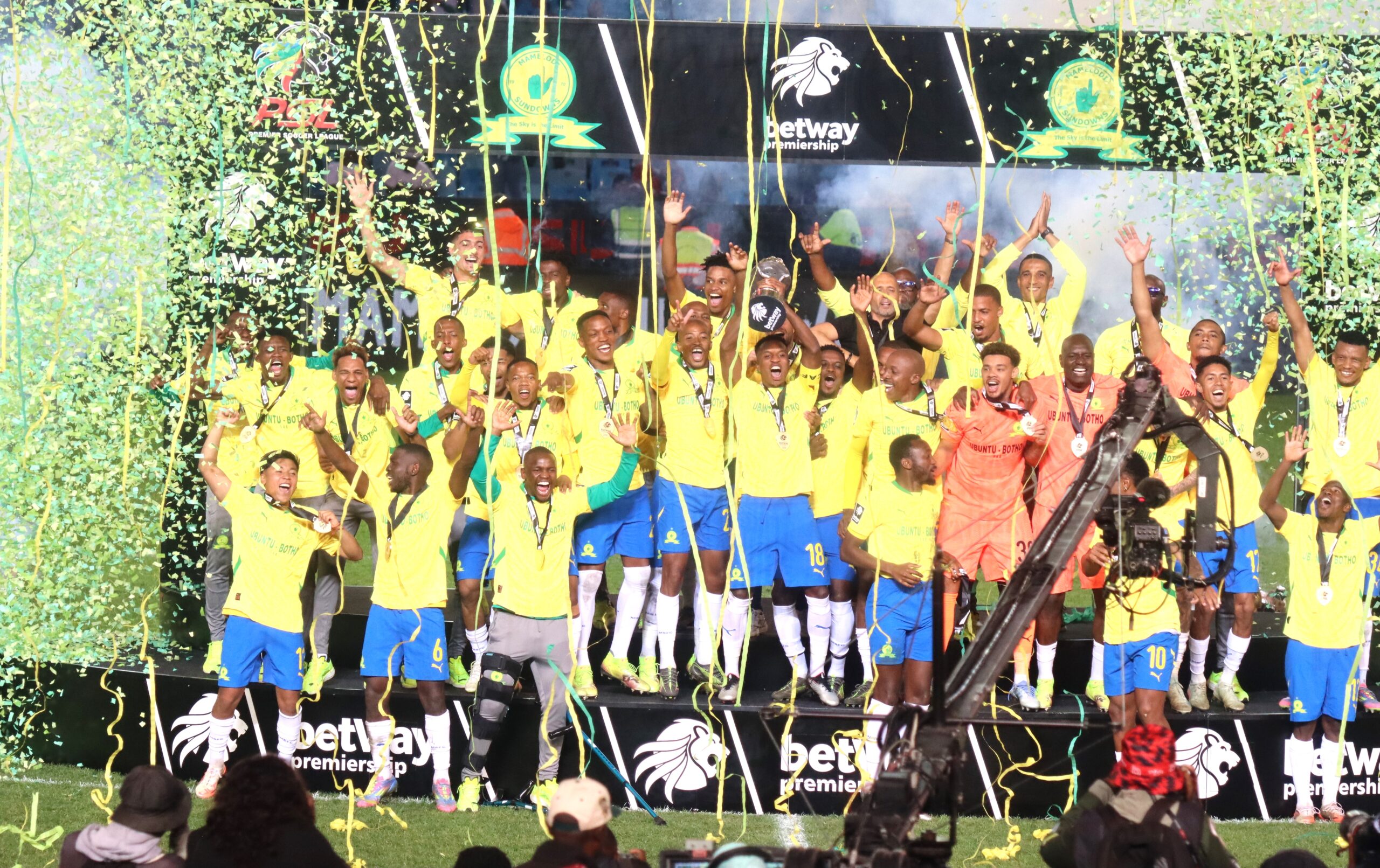 Mamelodi Sundowns Lift Historic 8th Consecutive PSL Title and Unveil New Betway Premiership Trophy